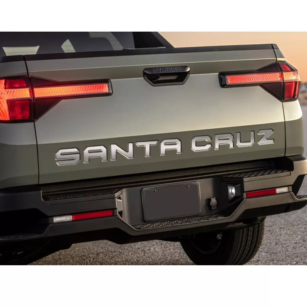 1PC 2022-2025 Santa Cruz ABS Plastic 3D Raised Rear Tailgate Trunk Letter Gloss Silver Hyundai