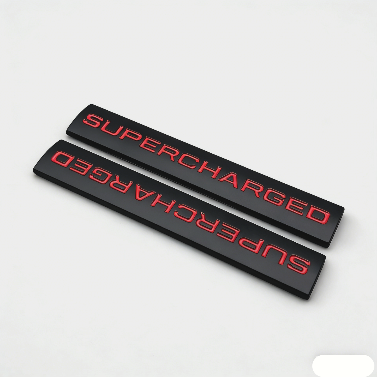 2Pcs Land Rover SUPERCHARGED Rear Tailgate Liftgate Letter Badge Metal Black White