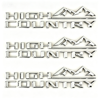 3PCS 2019-2023 Silverado Plastics High Country Fender Letter Gloss Chrome Chevrolet 