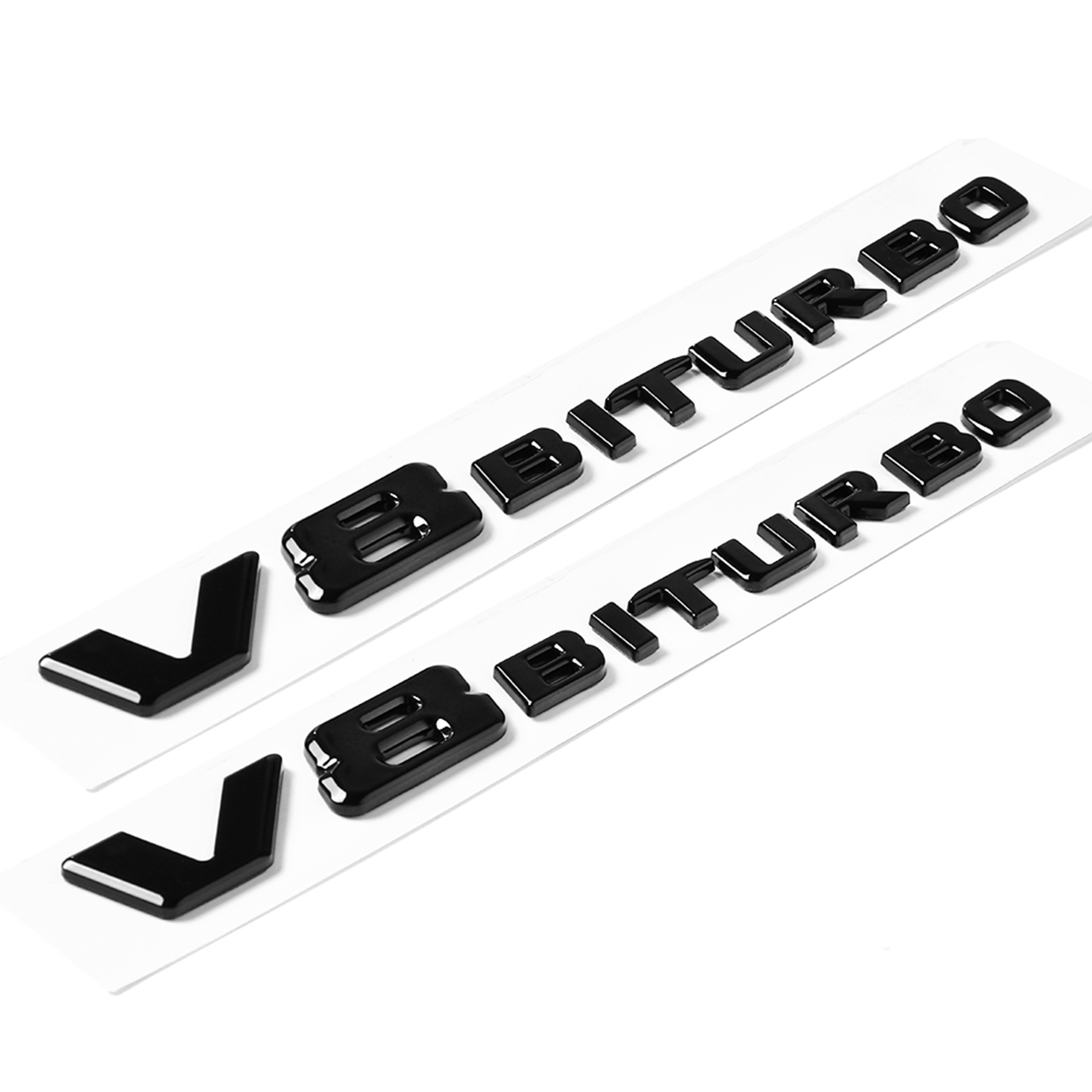 Mercedes Benz AMG 2015-2024 C63 E63 CL63 V8 BiTurbo Emblems Side Fender 3D Raised Letters Badges