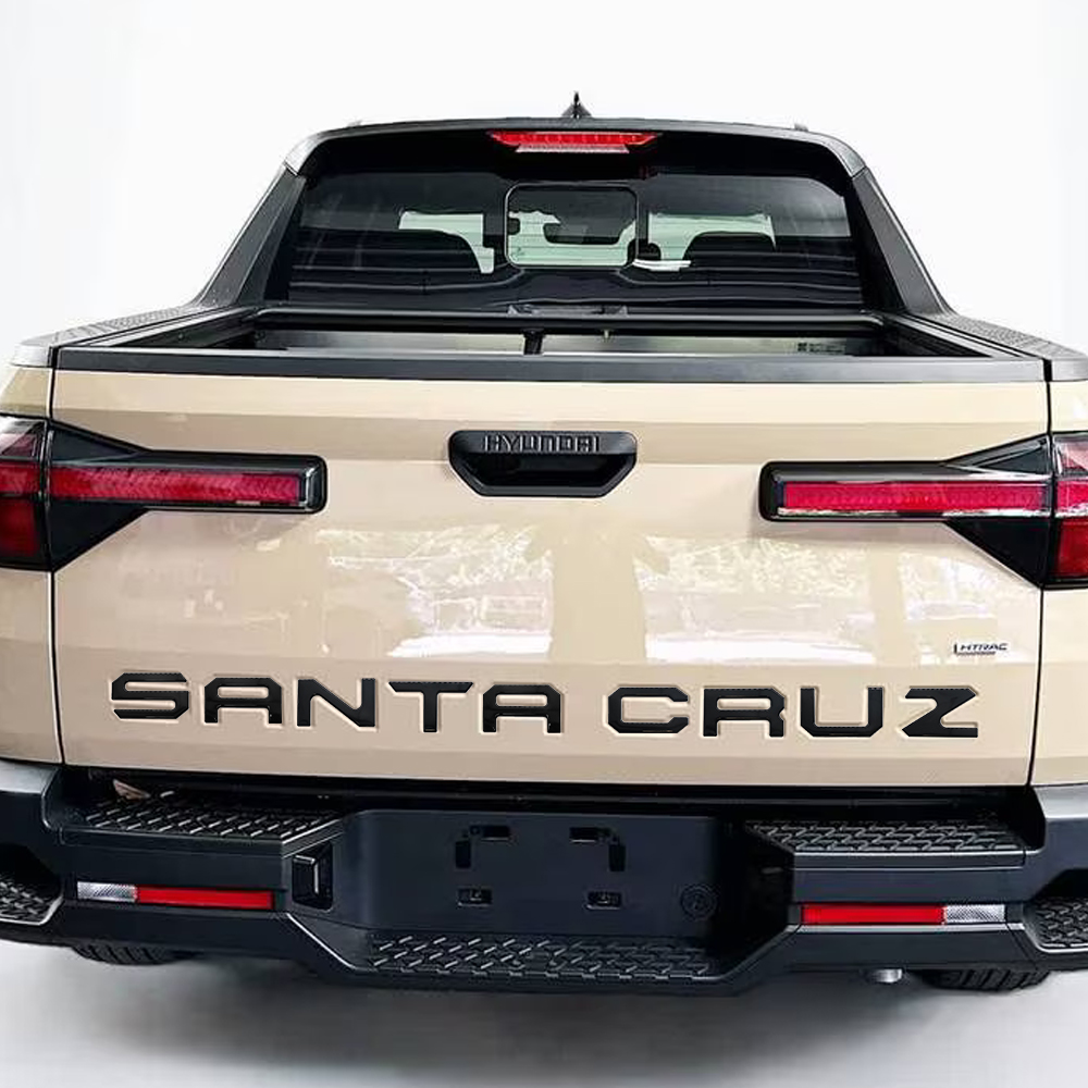 1PC 2022-2025 Santa Cruz ABS Plastic 3D Raised Rear Tailgate Trunk Letter Gloss Black Hyundai