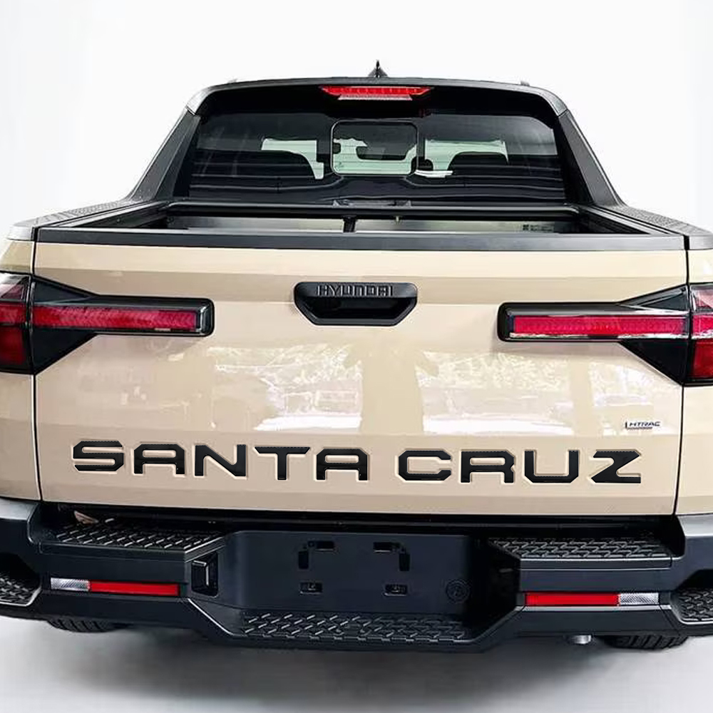 1PC 2022-2025 Santa Cruz ABS Plastic 3D Raised Rear Tailgate Trunk Letter Gloss Black Hyundai