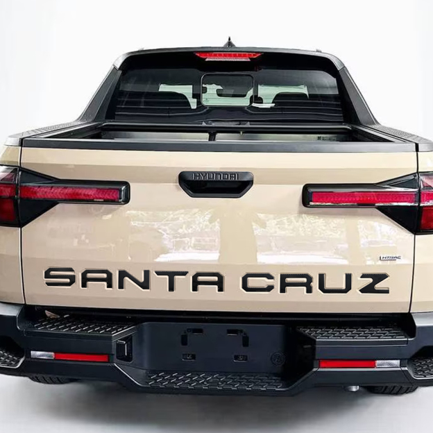 1PC 2022-2025 Santa Cruz ABS Plastic 3D Raised Rear Tailgate Trunk Letter Gloss Black Hyundai