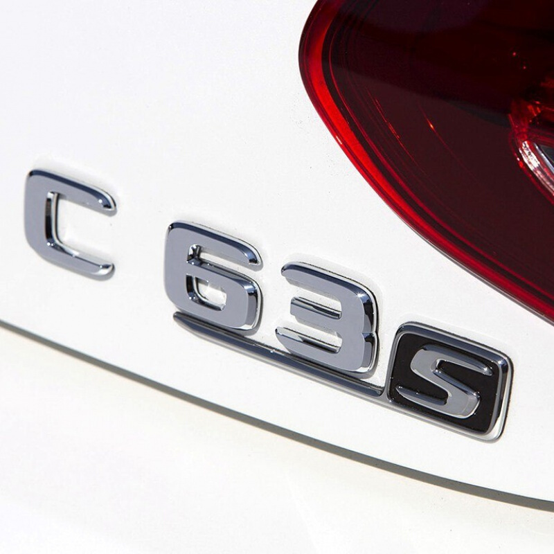 2015-2026 C63S E63 C43 GT AMG ABS S Rear Tailgate Badge Black Chrome Mercedes Benz Trunk Lid Decal Nameplate