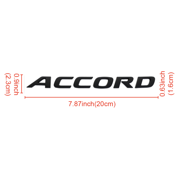 1Pcs 2018-2021 Accord ABS Plastics Rear Adhesive Letter Matte Black Honda 08F20TVA100