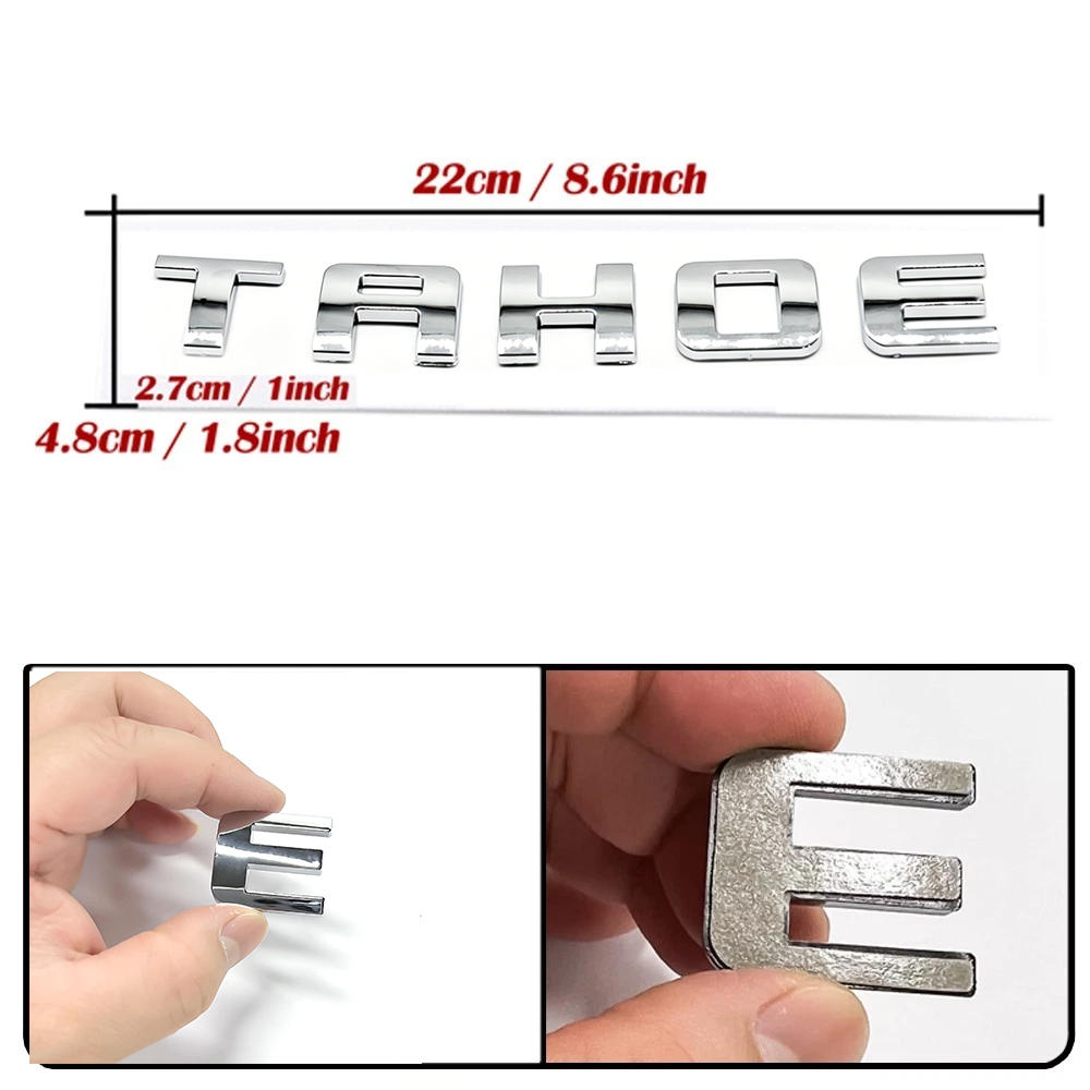 5Pcs 2007-2020 Tahoe LTZ ABS Plastics Letter Gloss Silver Chevrolet 
