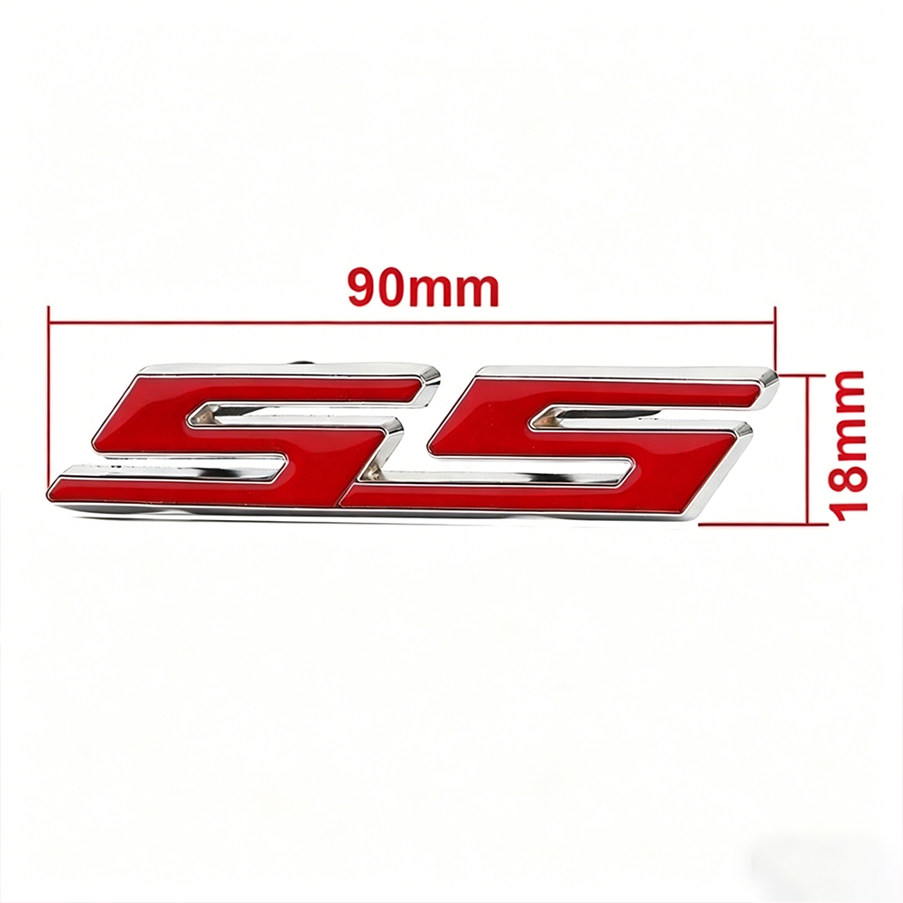 1Set 1970-2015 Camaro Zinc Alloy Front Grille SS Emblem Red Silver Chevrolet