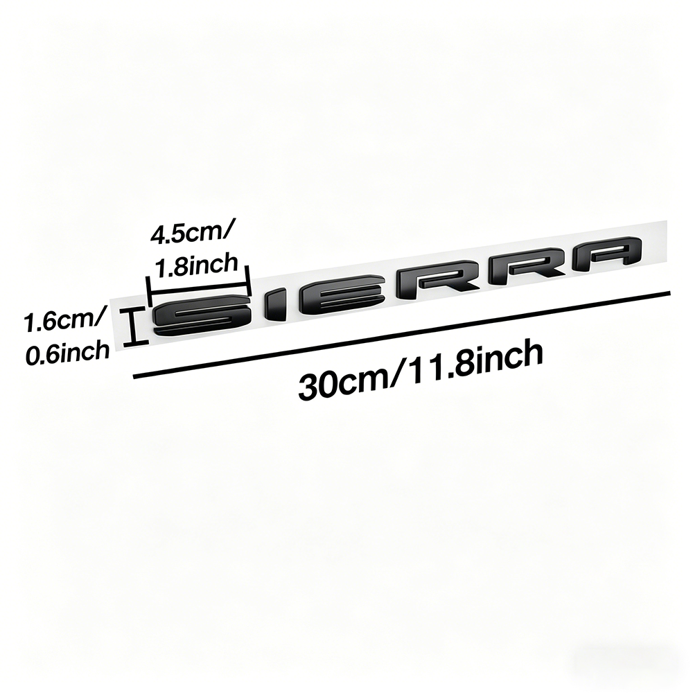 1Pc 2019-2021 Sierra 2500 HD ABS Plastics Letter Gloss Black GMC