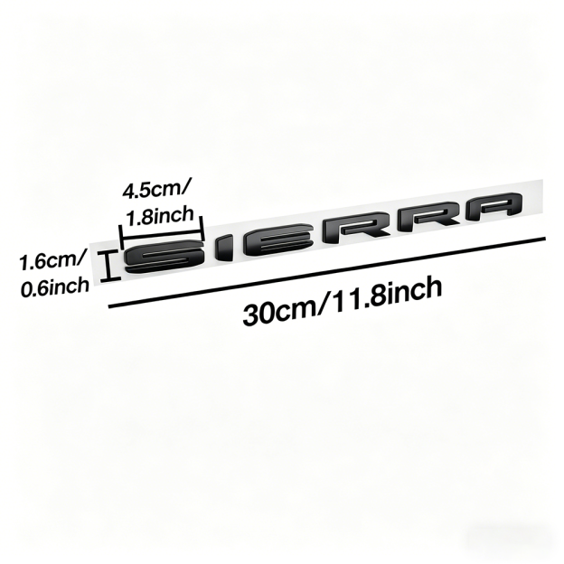 1Pc 2019-2021 Sierra 2500 HD ABS Plastics Letter Gloss Black GMC
