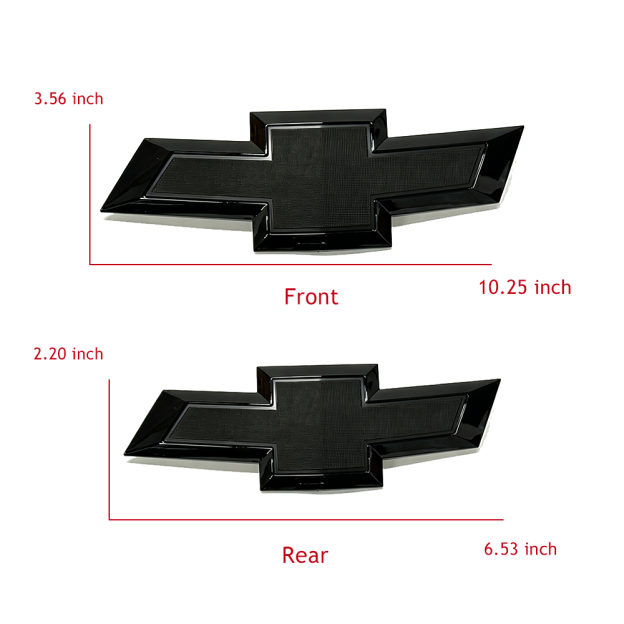 2Pc 2014-2020 Impala ABS Front Grille Rear Liftgate Bowtie Emblem Gloss Black Chevy 23295091