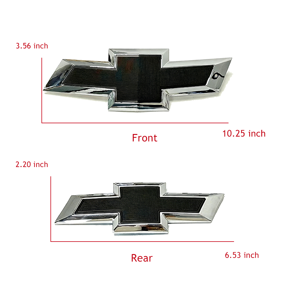 2Pc 2014-2020 Impala ABS Front Grille Rear Liftgate Bowtie Emblem Chrome Black Chevy 23295091