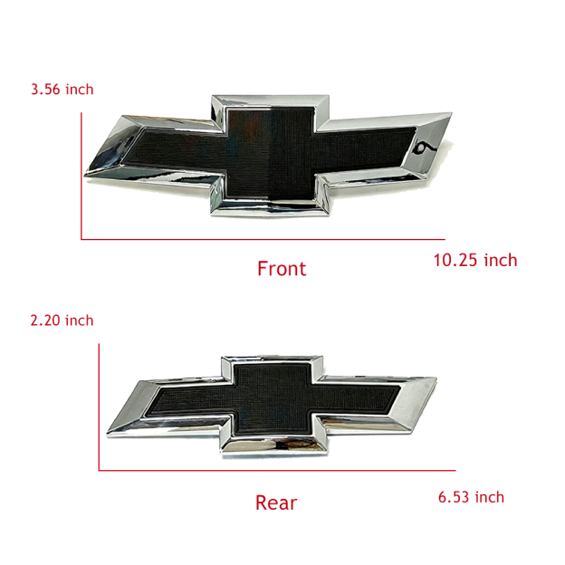 2Pc 2014-2020 Impala ABS Front Grille Rear Liftgate Bowtie Emblem Chrome Black Chevy 23295091