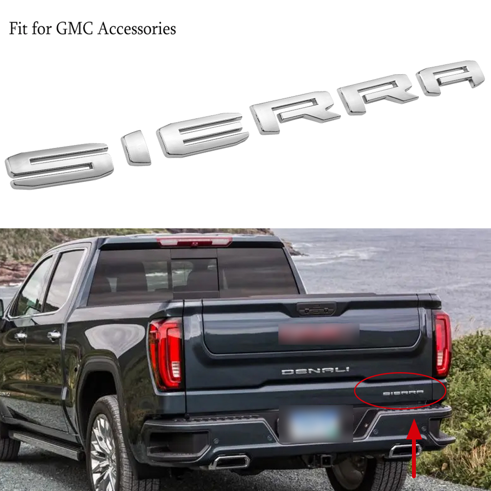 1Pc 2019-2021 Sierra 2500 HD ABS Plastics Letter Gloss Silver GMC