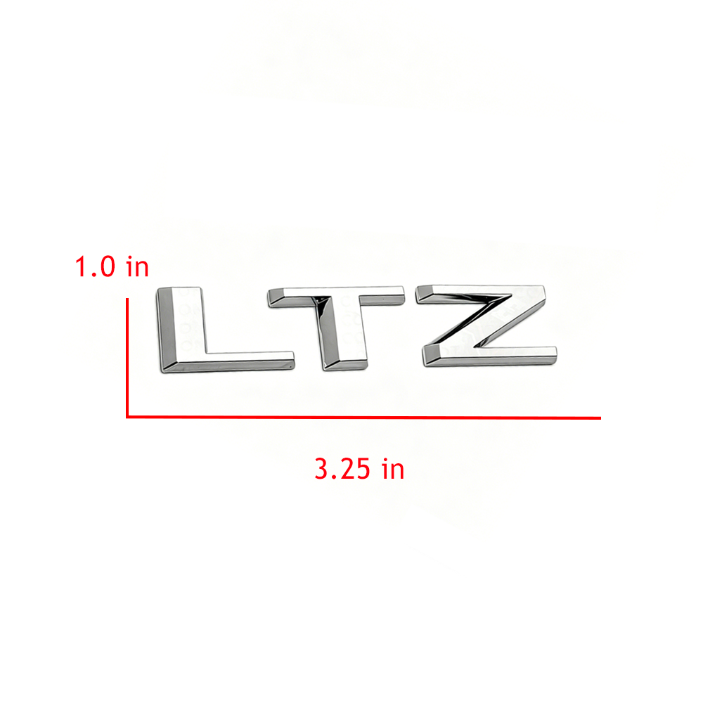 2Pcs 2007-2018 Silverado 1500 LTZ ABS Plastics Raised Tailgate Rear Letter Gloss Silver Chevrolet