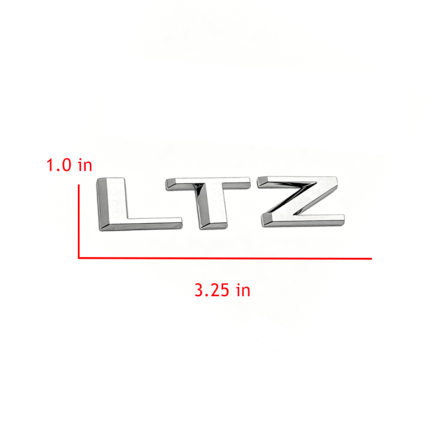 2Pcs 2007-2018 Silverado 1500 LTZ ABS Plastics Raised Tailgate Rear Letter Gloss Silver Chevrolet