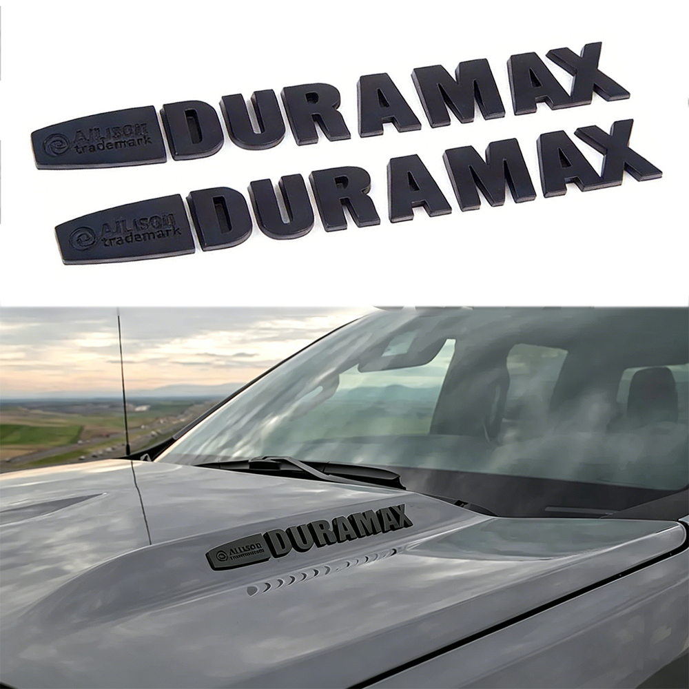 2Pcs 2015-2020 Silverado Sierra Plastics Allison Duramax Fender Letter Matte Black Chevrolet 22812931