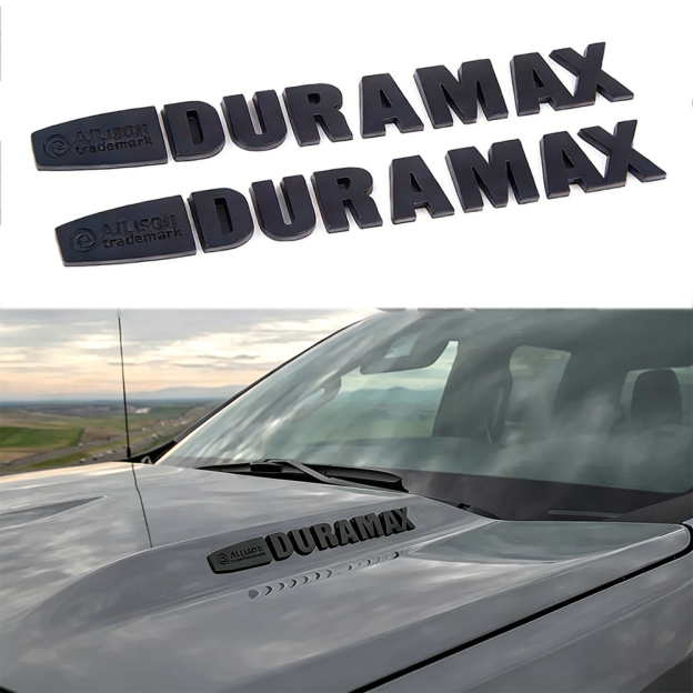 2Pcs 2015-2020 Silverado Sierra Plastics Allison Duramax Fender Letter Matte Black Chevrolet 22812931