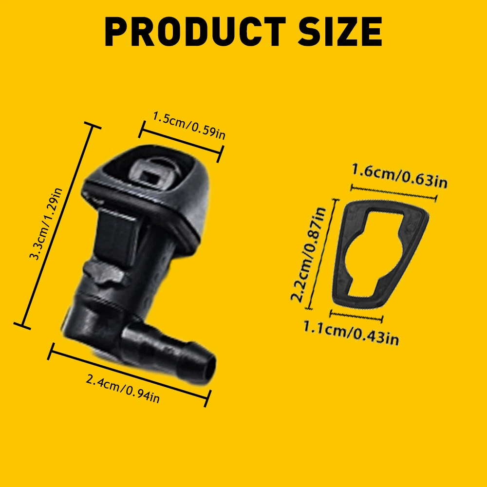 2Pcs Windshield Washer Nozzle Jet 76810-TK8-A01 For 2011-2017 Honda Odyssey Black