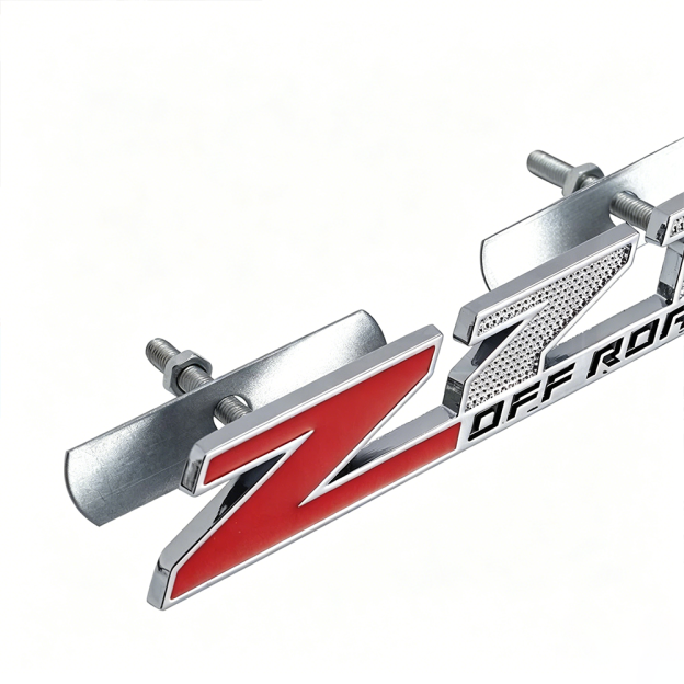 2Pc 2016-2020 Colorado Plastic Z71 Off Road Letter Red Chrome Chevrolet 84126998
