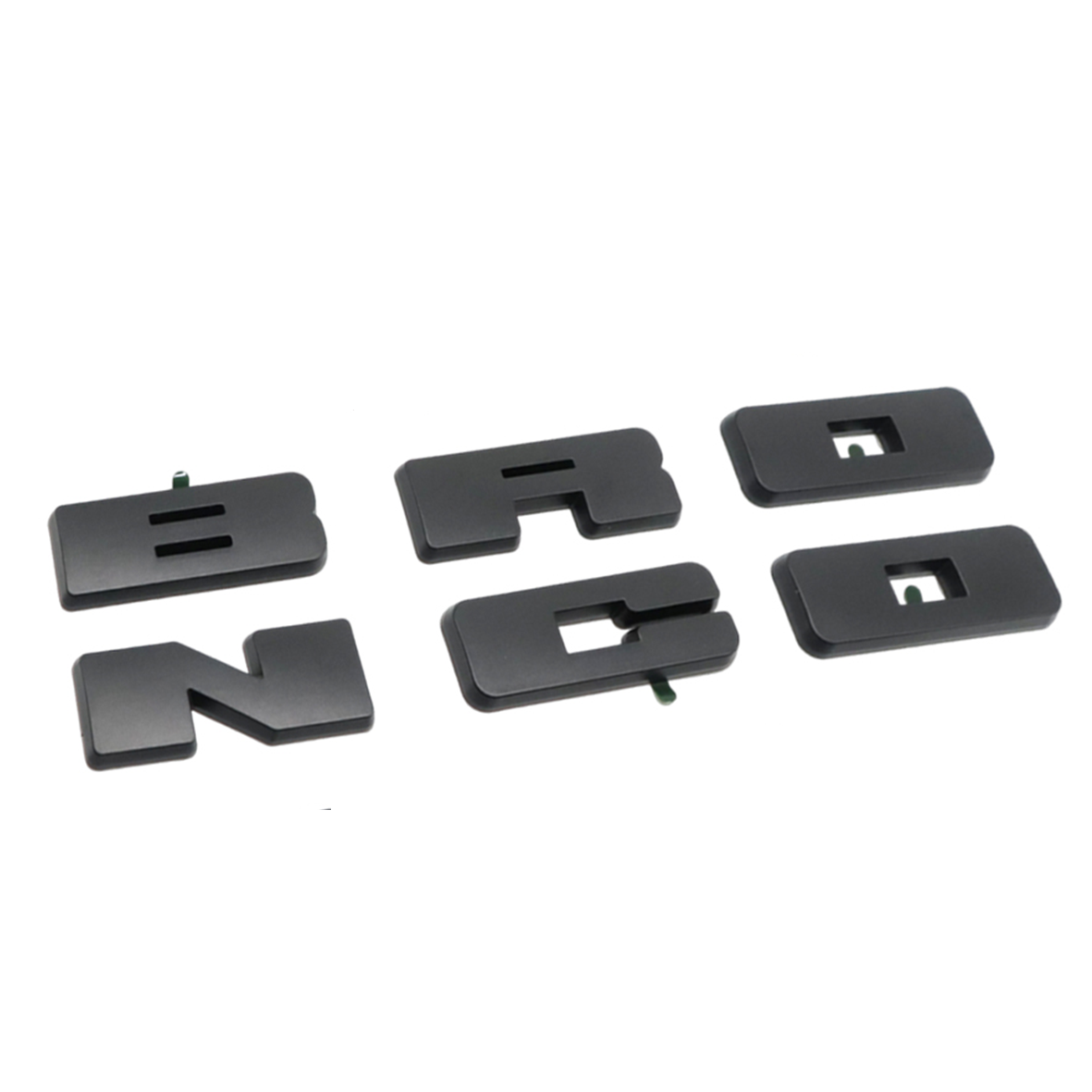 1 Set 2021-2026 Bronco ABS Front Grille Overlay Cover Badge Decal Trim Matte Black M-1447-BLMB