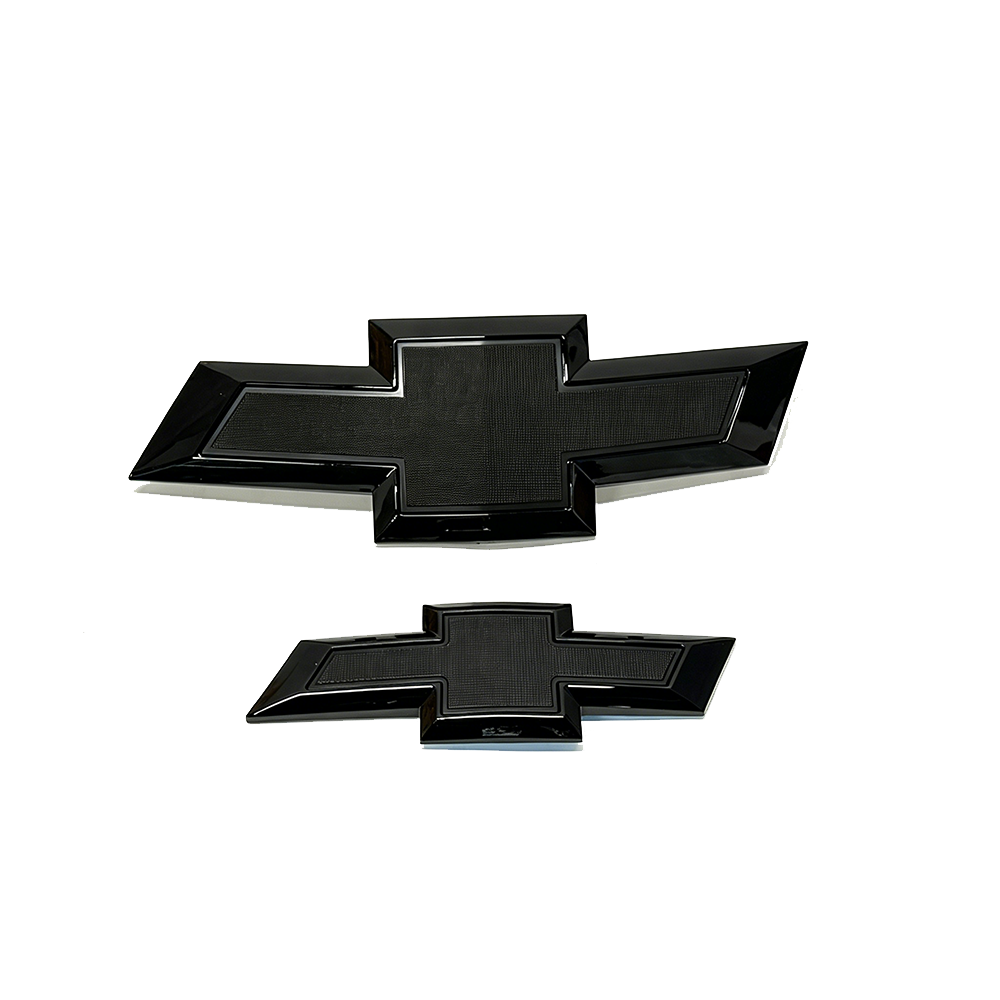 2Pc 2014-2020 Impala ABS Front Grille Rear Liftgate Bowtie Emblem Gloss Black Chevy 23295091