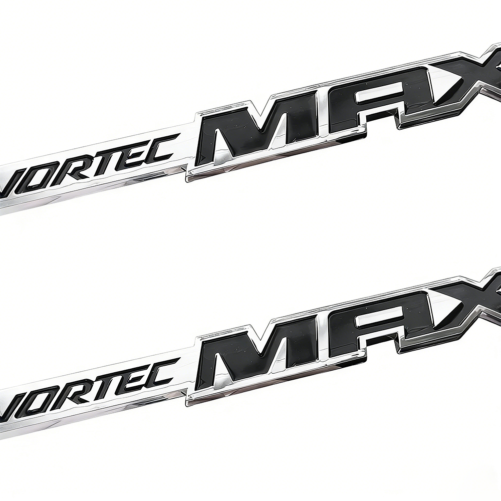 2Pcs Silverado Sierra ABS Plastics Vortec Max Fender Side Rear Badge Black Silver Chevrolet