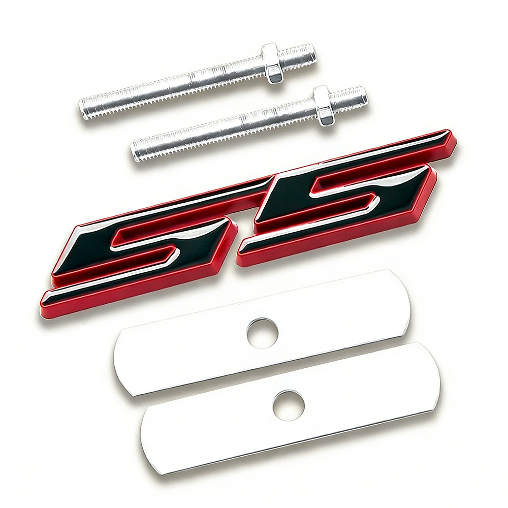 1Set 1970-2015 Camaro Zinc Alloy Front Grille SS Emblem Black Red Chevrolet