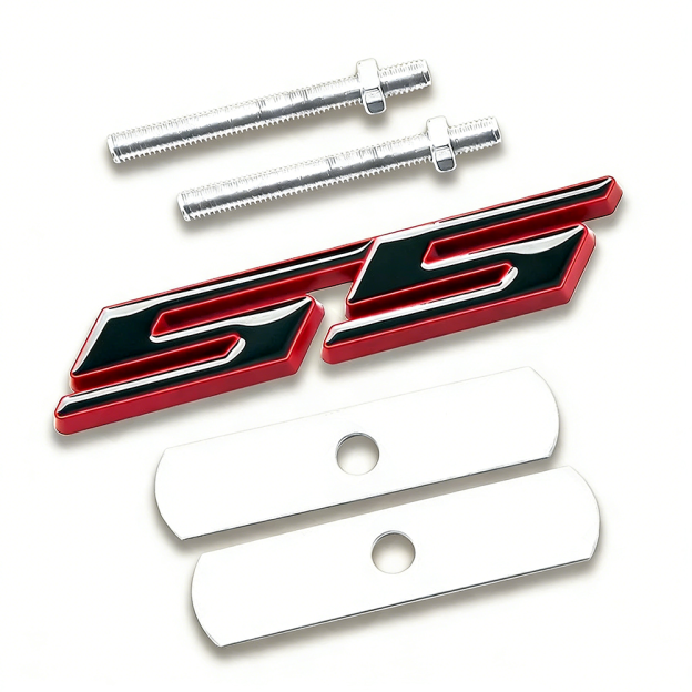 1Set 1970-2015 Camaro Zinc Alloy Front Grille SS Emblem Black Red Chevrolet