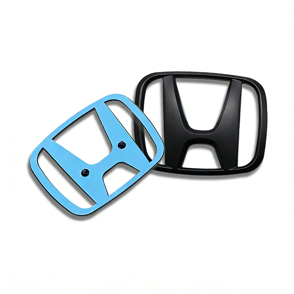 2Pcs 2015-2021 Civic Plastic Front Grille Rear Emblem Matte Black Honda 75722-TBA-A00