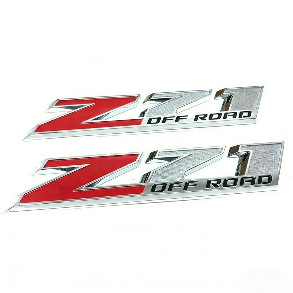 2Pc 2016-2020 Colorado Plastic Z71 Off Road Letter Red Chrome Chevrolet 84126998