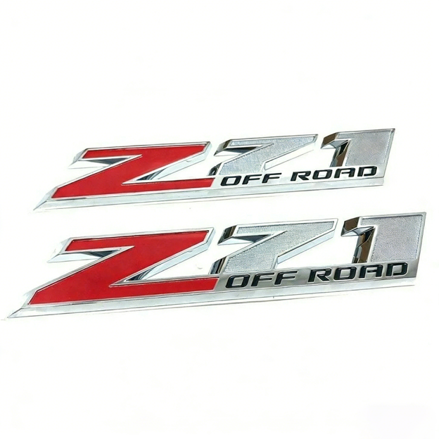 2Pc 2016-2020 Colorado Plastic Z71 Off Road Letter Red Chrome Chevrolet 84126998
