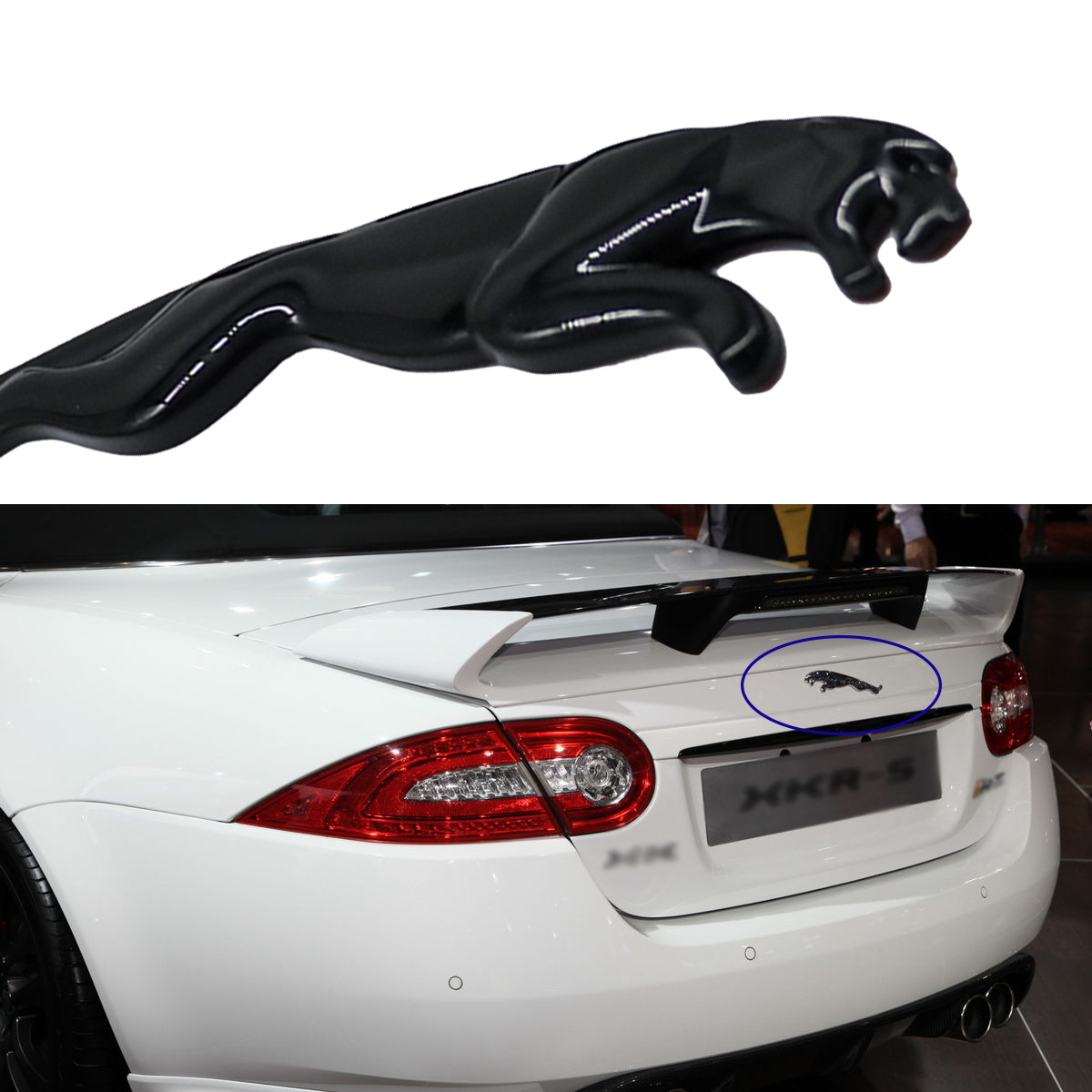 2010-2023 F-TYPE XJ XJR XK XJS XF XE XJ6 XKR F-PACE Tailgate Badge ABS Black Jaguar Self-Adhesive Decal Nameplate