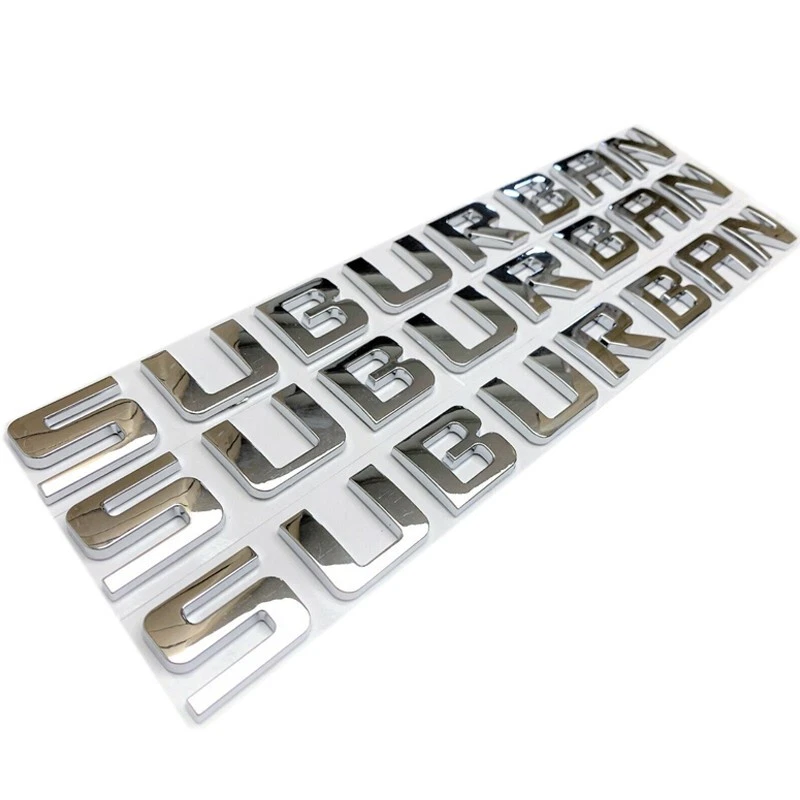 3Pcs 2007-2020 Suburban 3500 HD ABS Plastics Letter Gloss Silver Chevrolet 