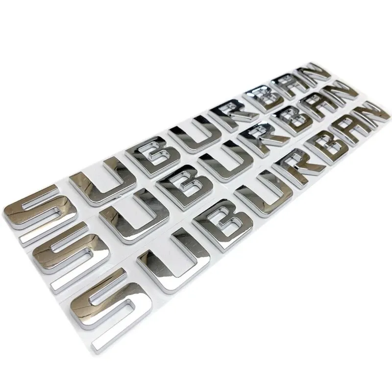 3Pcs 2007-2020 Suburban 3500 HD ABS Plastics Letter Gloss Silver Chevrolet 