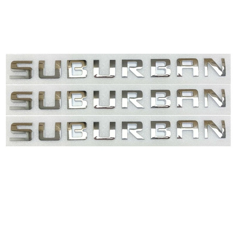 3Pcs 2007-2020 Suburban 3500 HD ABS Plastics Letter Gloss Silver Chevrolet 