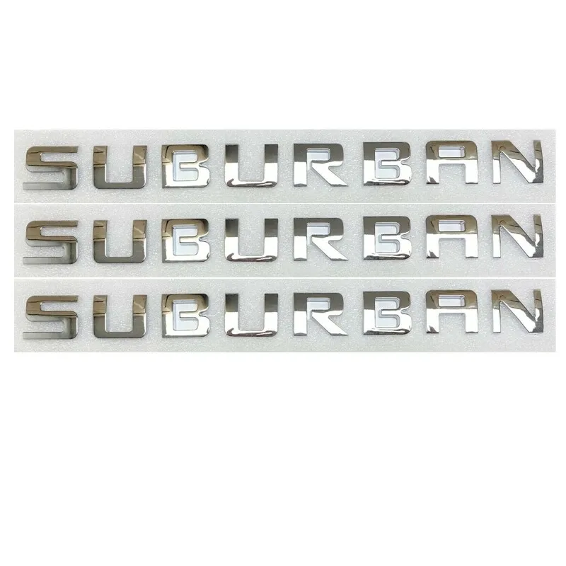 3Pcs 2007-2020 Suburban 3500 HD ABS Plastics Letter Gloss Silver Chevrolet 