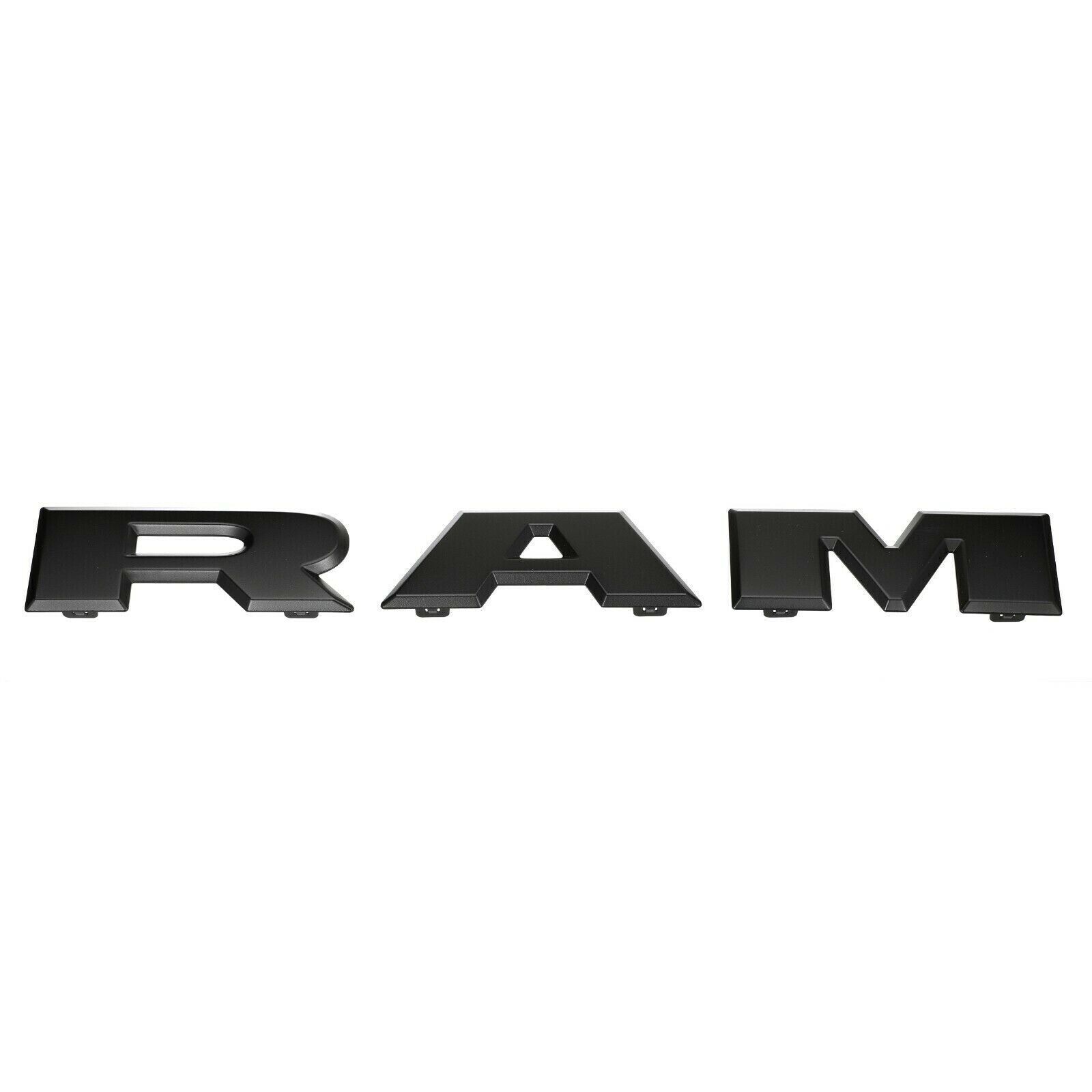 Dodge RAM 1500 2019-2023 Front Grille Emblem Grill Badge Nameplate Matte Black