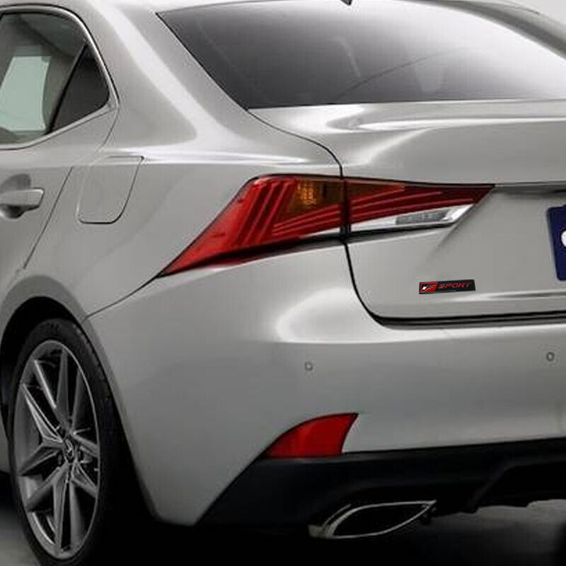 2PCS  IS-F GS-F RC IS250 350 RX350 Plastic F-SPORT Fender Side /Rear Emblem Sticker Glossy Black Red Lexus