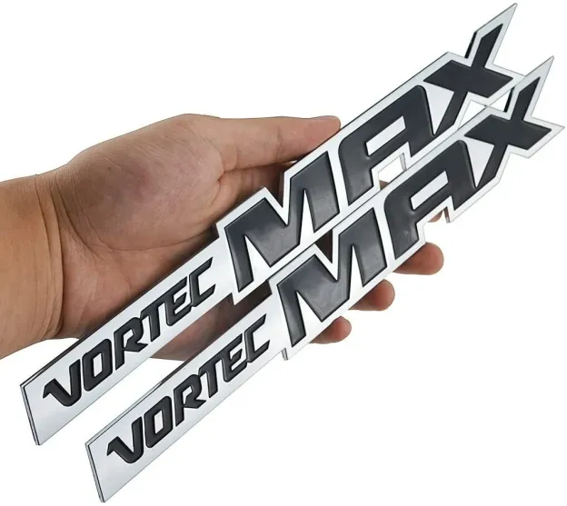 2Pcs Silverado Sierra ABS Plastics Vortec Max Fender Side Rear Badge Black Silver Chevrolet