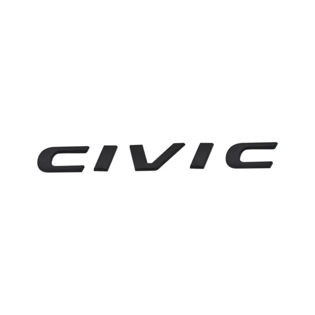 1Pcs 2015-2021 Civic ABS Plastics Rear Adhesive Letter Matte Black Honda 75722-TBA-A00