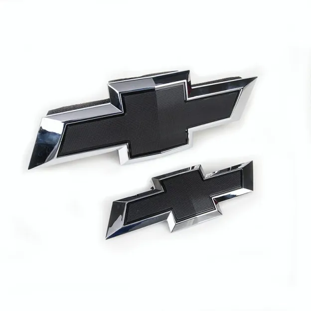 2PCS 2015-2020 Tahoe Suburban Plastic Front Rear Bowtie Emblems Chrome Black Chevrolet 84722856