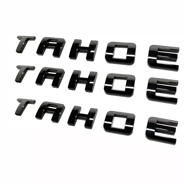 3Pcs 2007-2020 Tahoe ABS Plastics Letter Gloss Black Chevrolet 