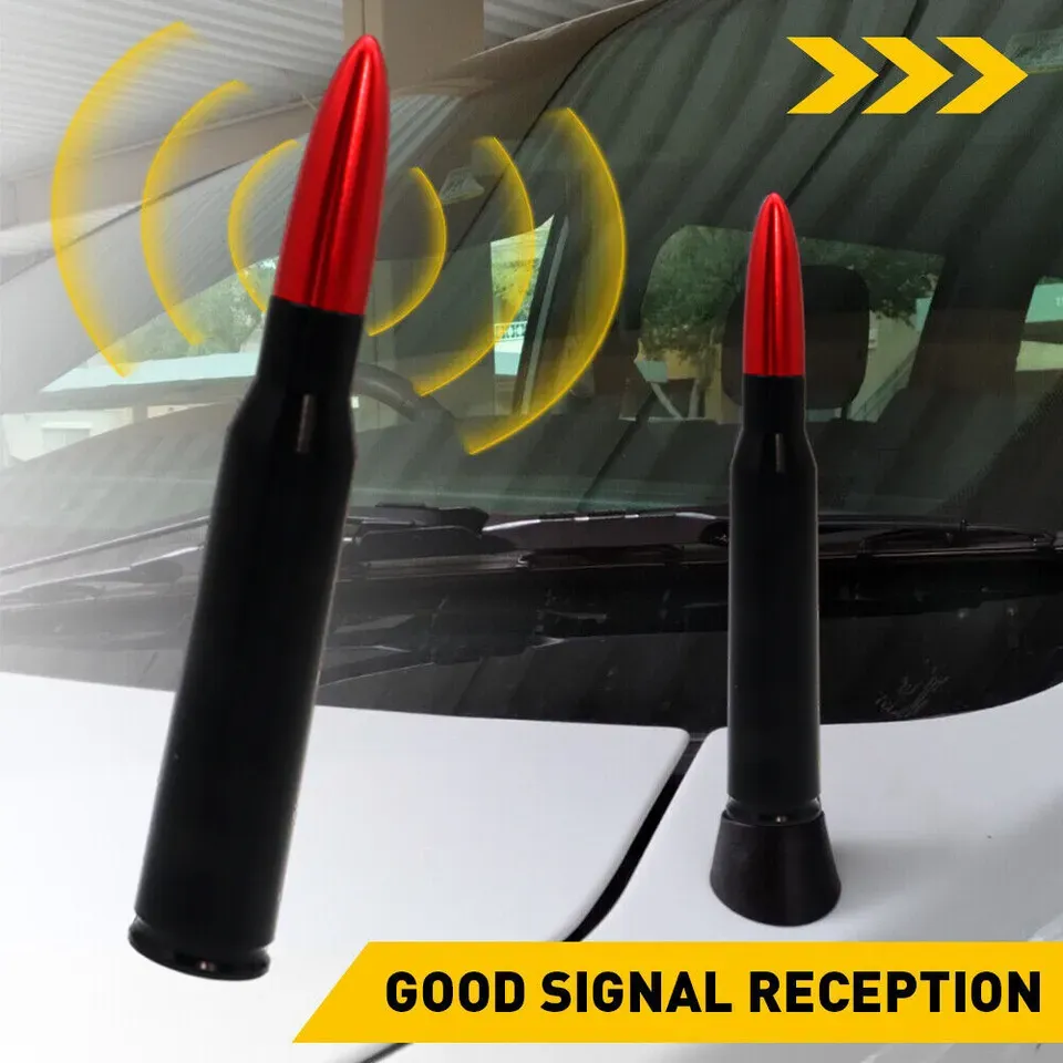 5.5" Red BULLET ANTENNA 50 CAL FOR DODGE RAM 1500 2500 3500 FORD F150 F250 US