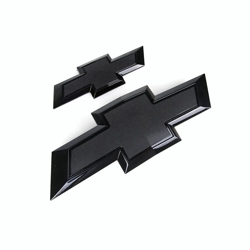 2PCS 2015-2020 Tahoe Suburban Plastic Front Rear Bowtie Emblems Gloss Black Chevrolet 84722856