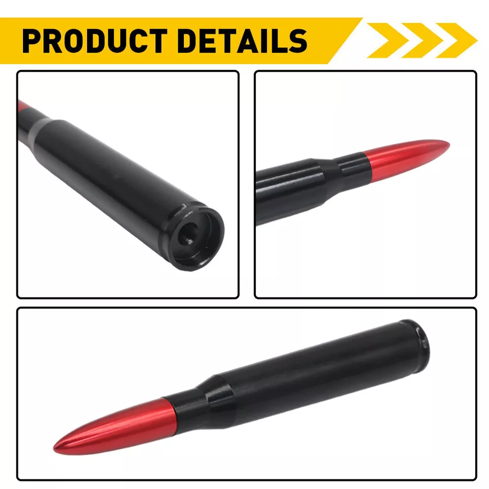 5.5" Red BULLET ANTENNA 50 CAL FOR DODGE RAM 1500 2500 3500 FORD F150 F250 US