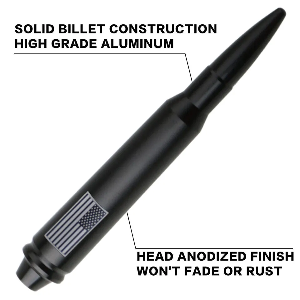 5.7inch 50 Cal Black Short Bullet Antenna for JEEP WRANGLER 2007-2023