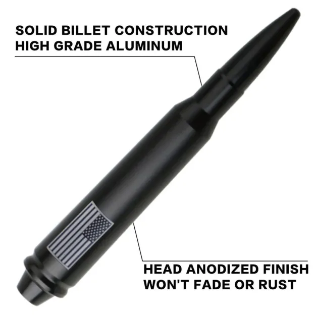 5.7inch 50 Cal Black Short Bullet Antenna for JEEP WRANGLER 2007-2023