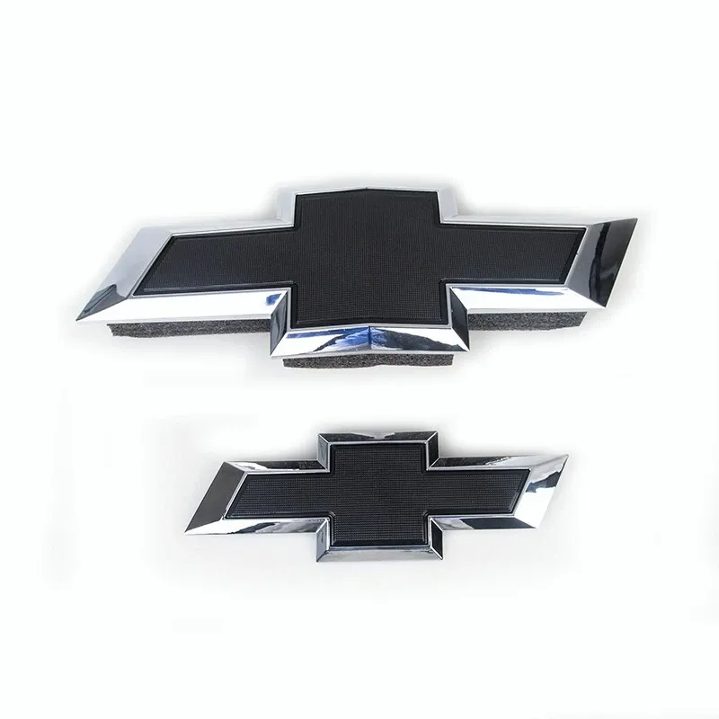 2PCS 2015-2020 Tahoe Suburban Plastic Front Rear Bowtie Emblems Chrome Black Chevrolet 84722856