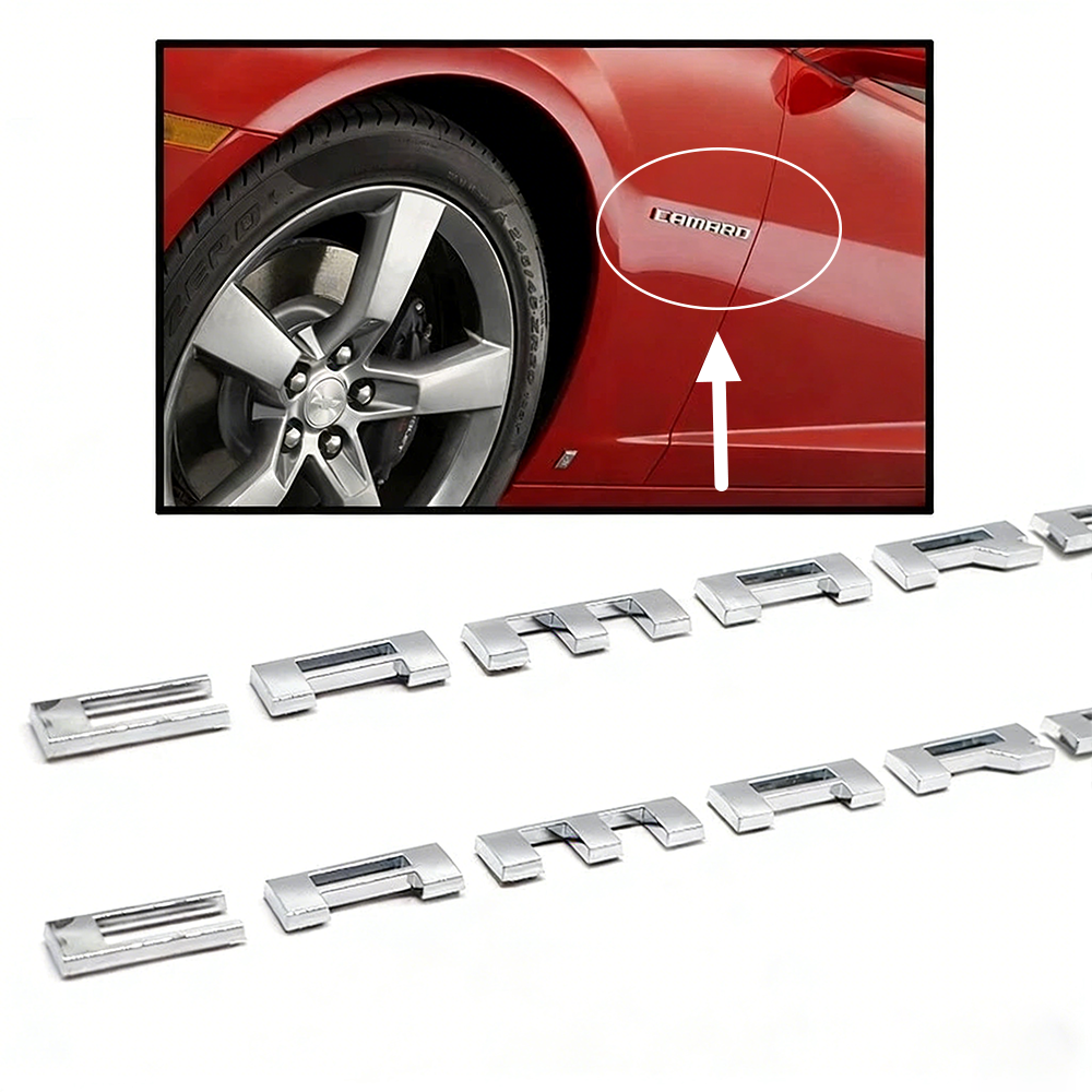 2PcS 2010-2015 Camaro ABS Plastics Letter Gloss Silver Chevrolet 