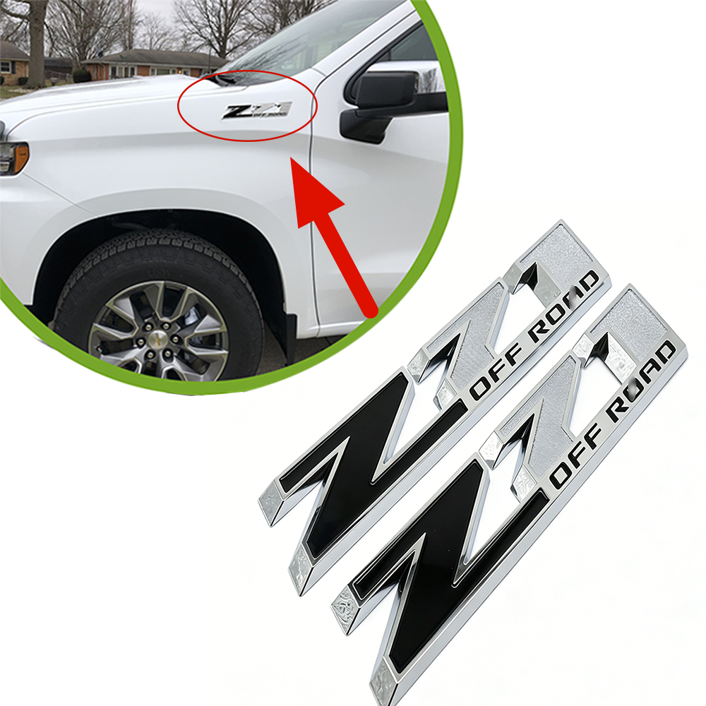 2Pc 2016-2020 Colorado Plastic Z71 Off Road Letter Black Silver Chevrolet 84126998